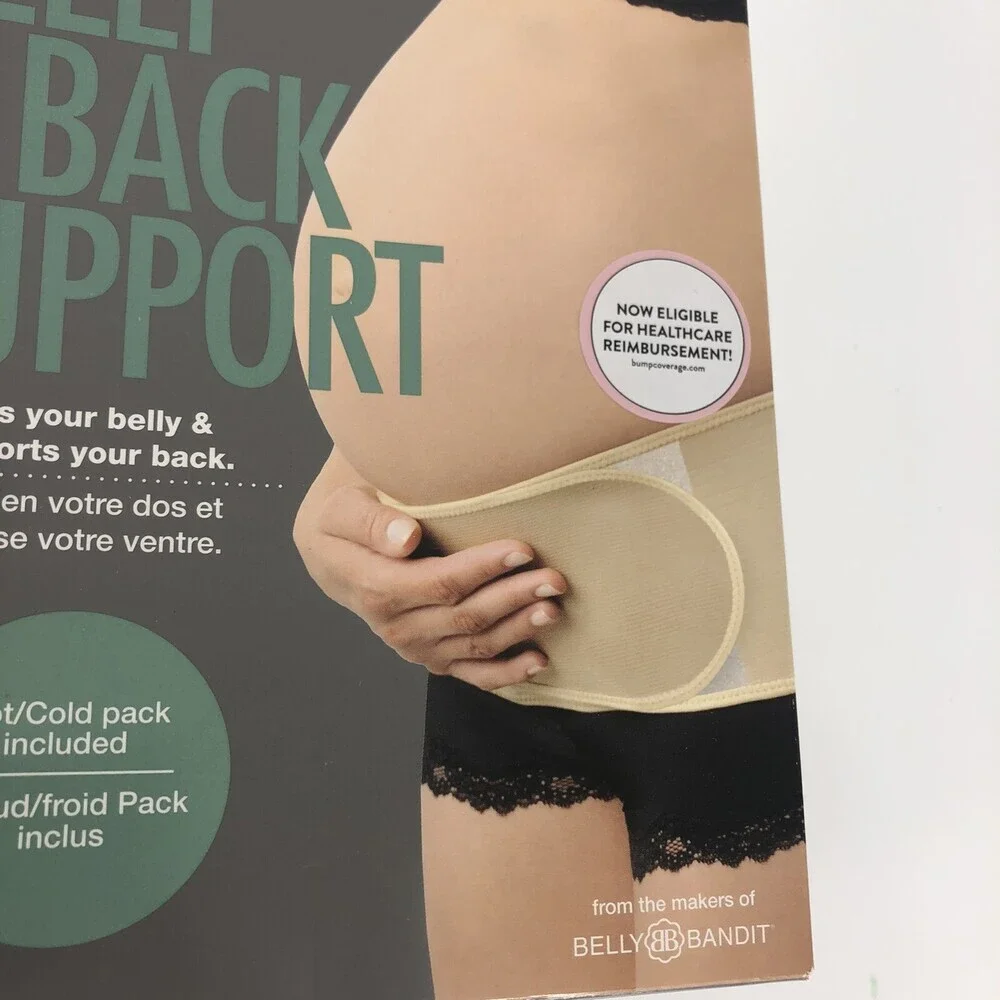 Under Wrapz Pregnancy Belly Hip and Back Support Wrap Black M/M With Gel Pack